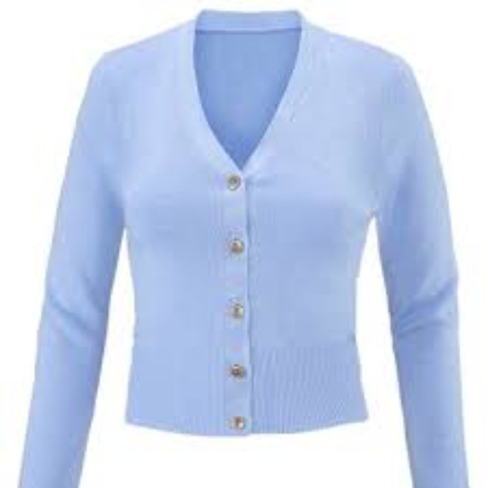CAbi Light Blue Cardigan Sweater